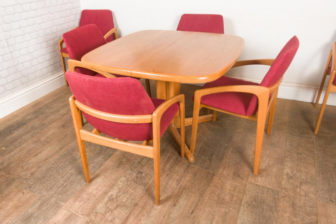 Kai Kristiansen Oak Dining Table & 6 Chairs Korup Stolefabrik