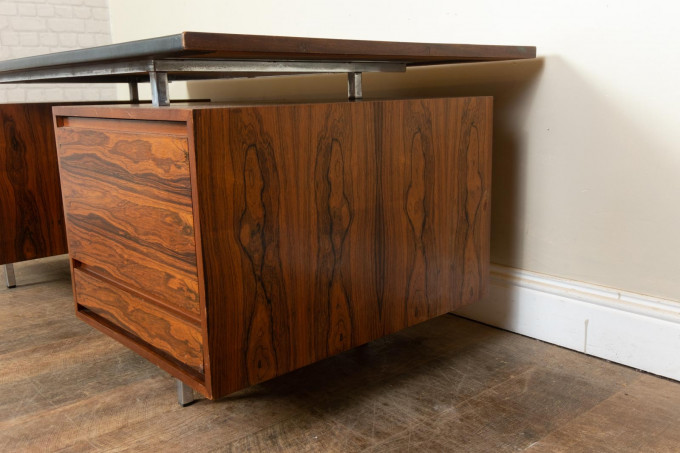Rosewood Executive Desk By Robin Day for Hille