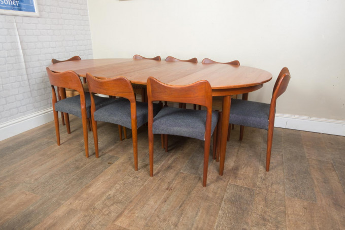 Danish Extending Dining Table and 4 Mogens Kold Chairs